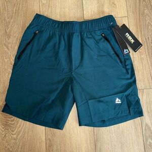 RBX Men's Training Performance Shorts Green Size‎ Small S Zip Pockets NEW